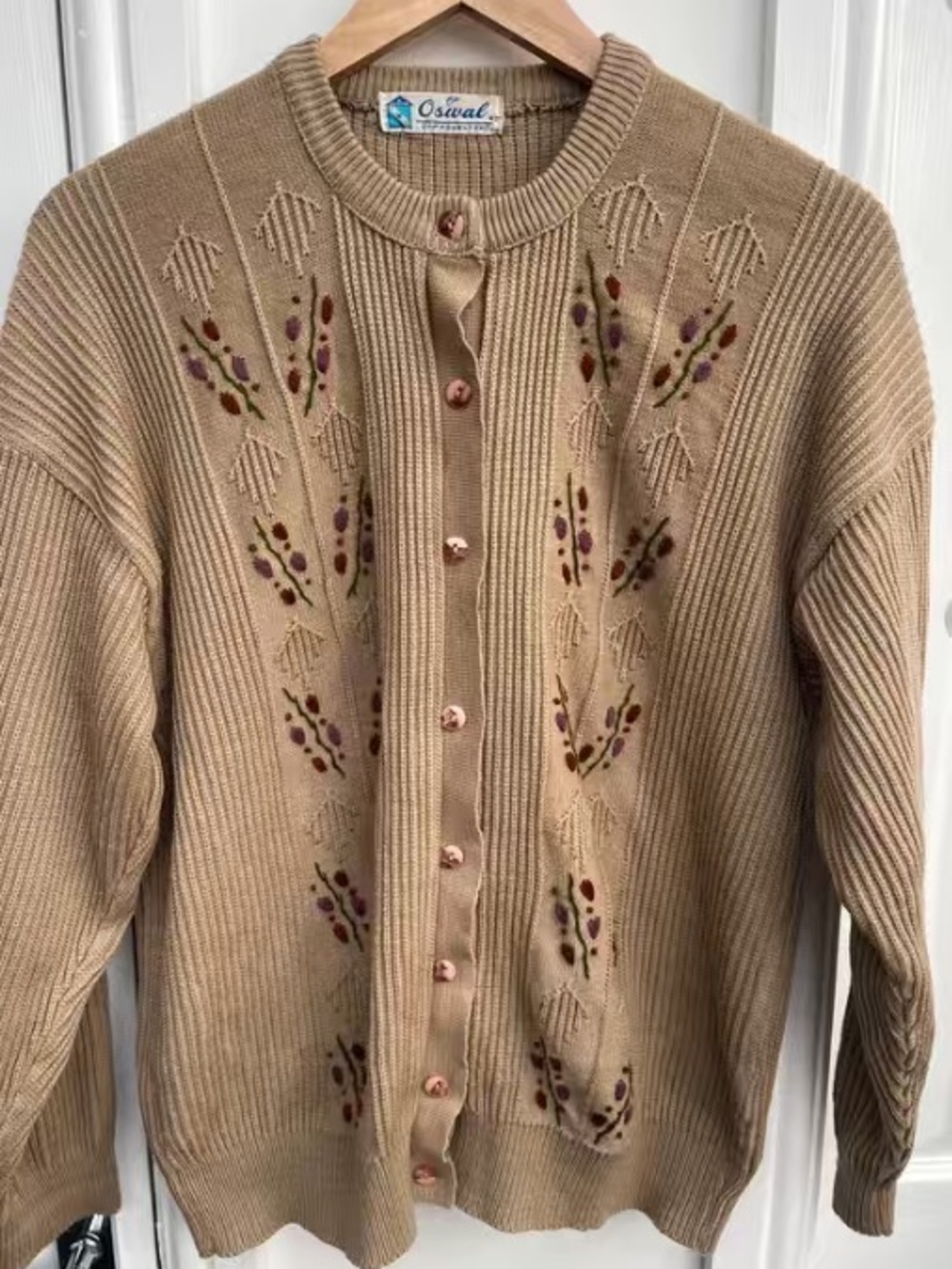 Girls' Beige Embroidered Cardigan Sweater - Kids Toys Dolls & Accessories